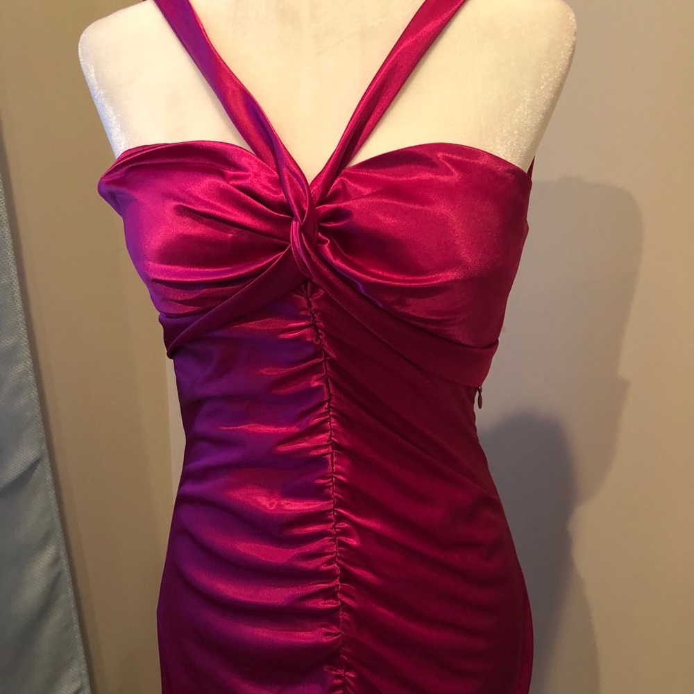 Fuschia Satin Dress